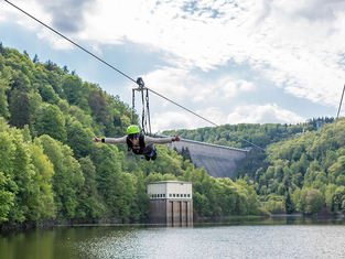 Harzdrenalin Zipline an Rappbodetalsperre